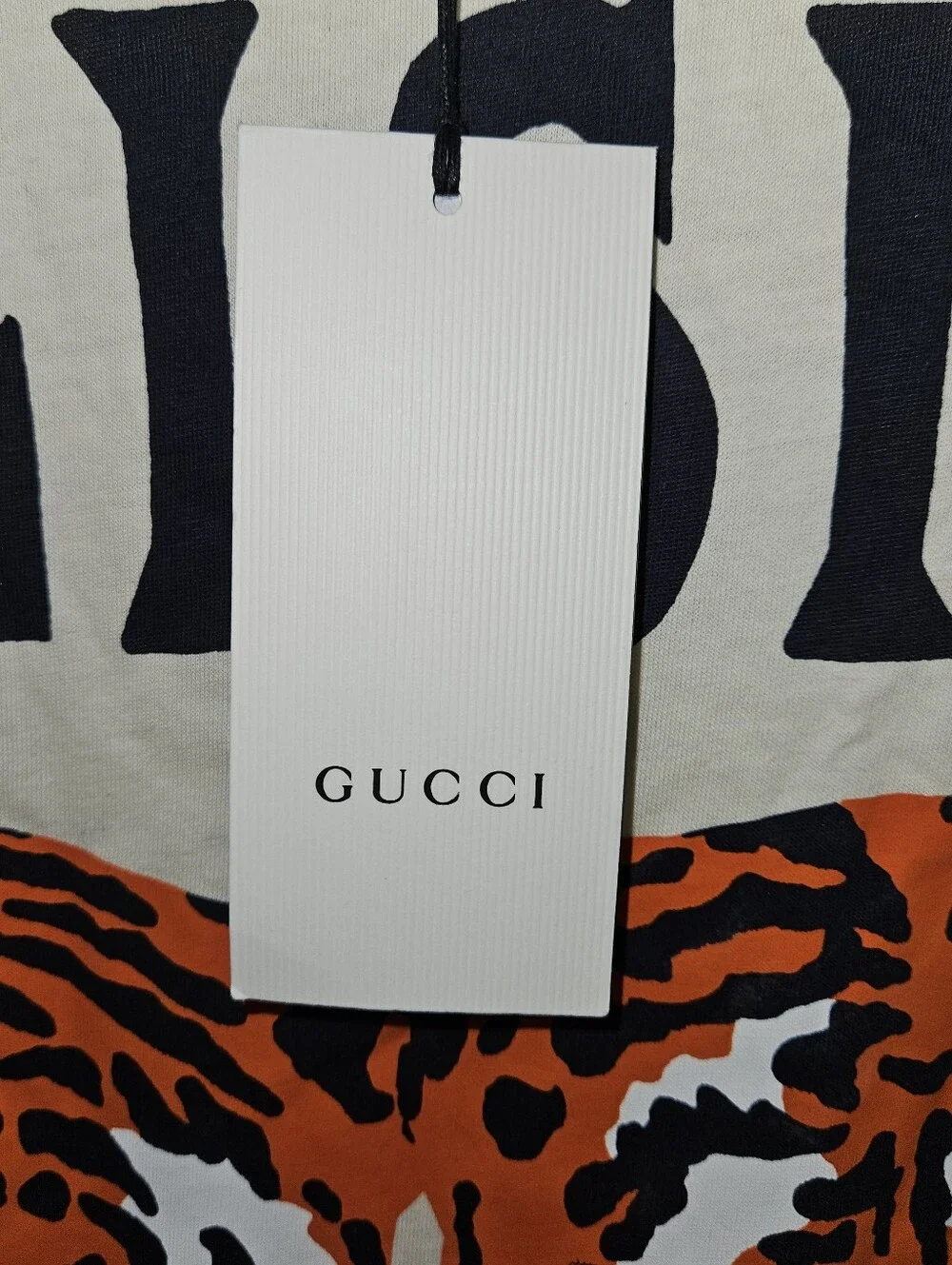 Gucci Cream Tee with Bold Orange Tiger Graphic